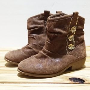 Girls Zip Up Cowboy Boots with Floral Design 9